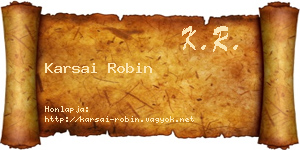Karsai Robin névjegykártya